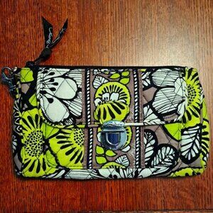 Vera Bradley Turn Lock Wallet Wristlet in Retired Pattern Lime's Up